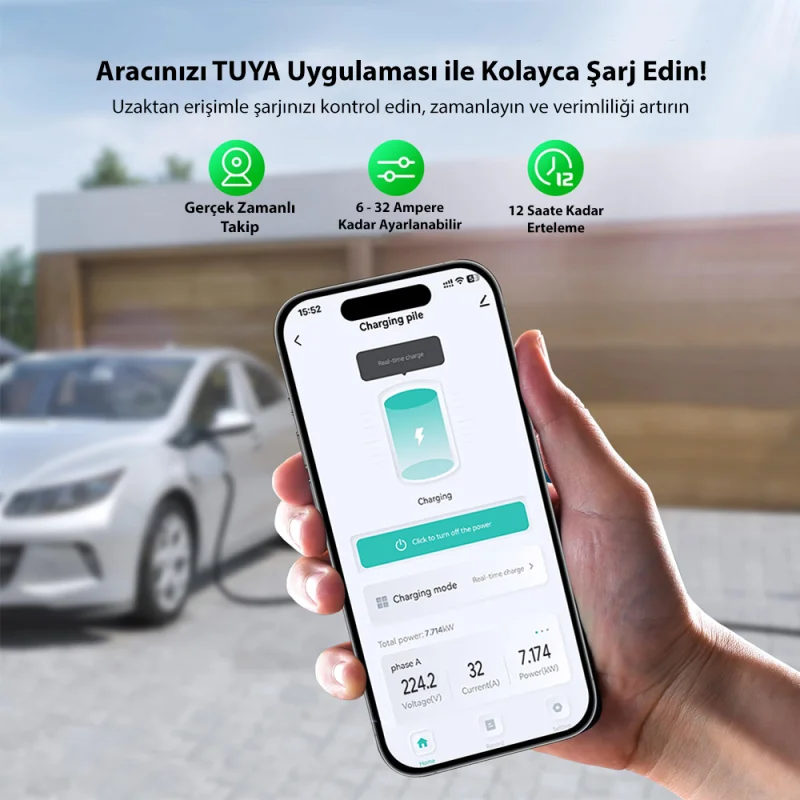 TRUWATT 7kW 32A Monofaz Tip-2 ŞARJ ÜNİTESİ